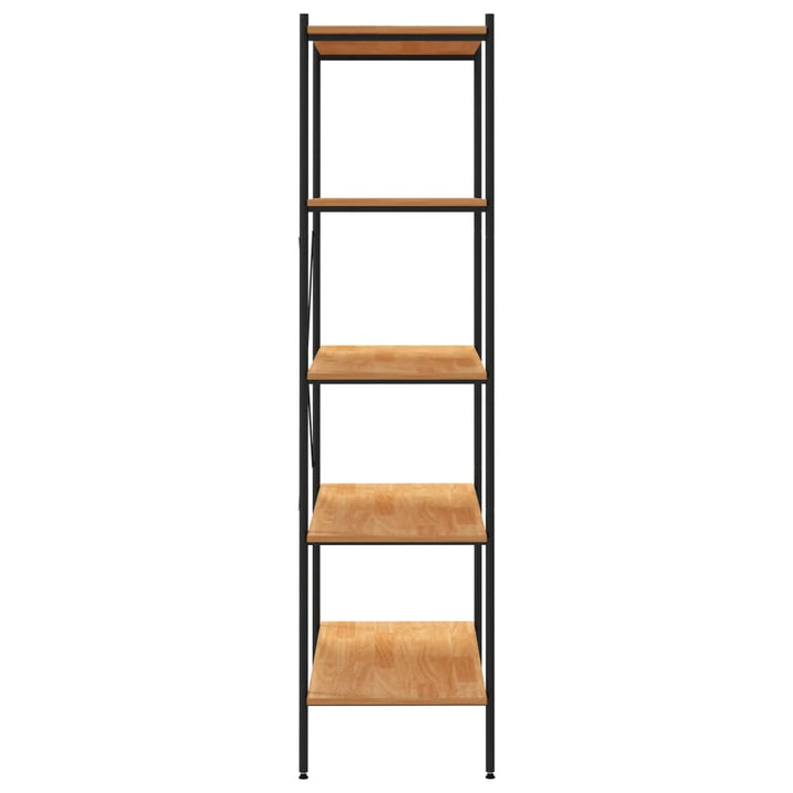 reol med 5 hylder 80x40x163 cm sort og egetræsfarvet