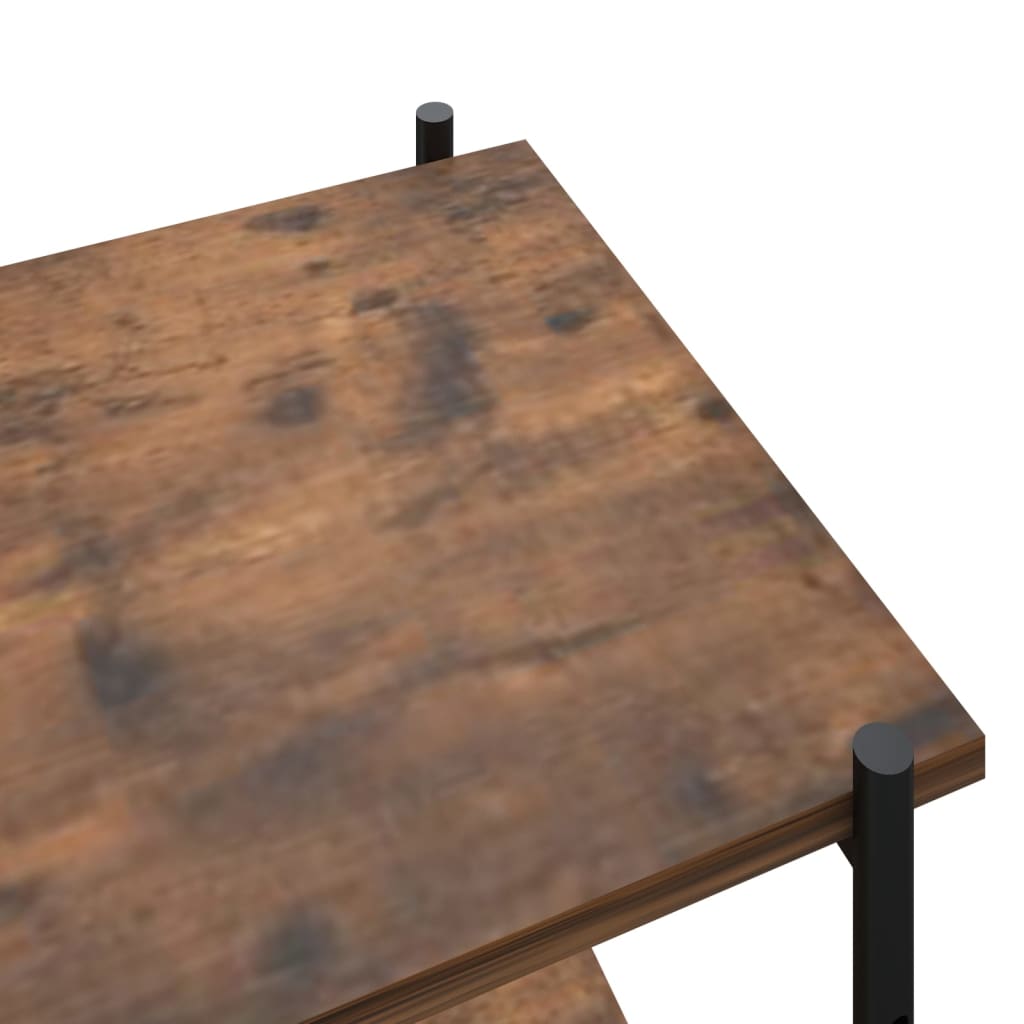 reol med 5 hylder 80x40x163 cm sort og naturfarvet