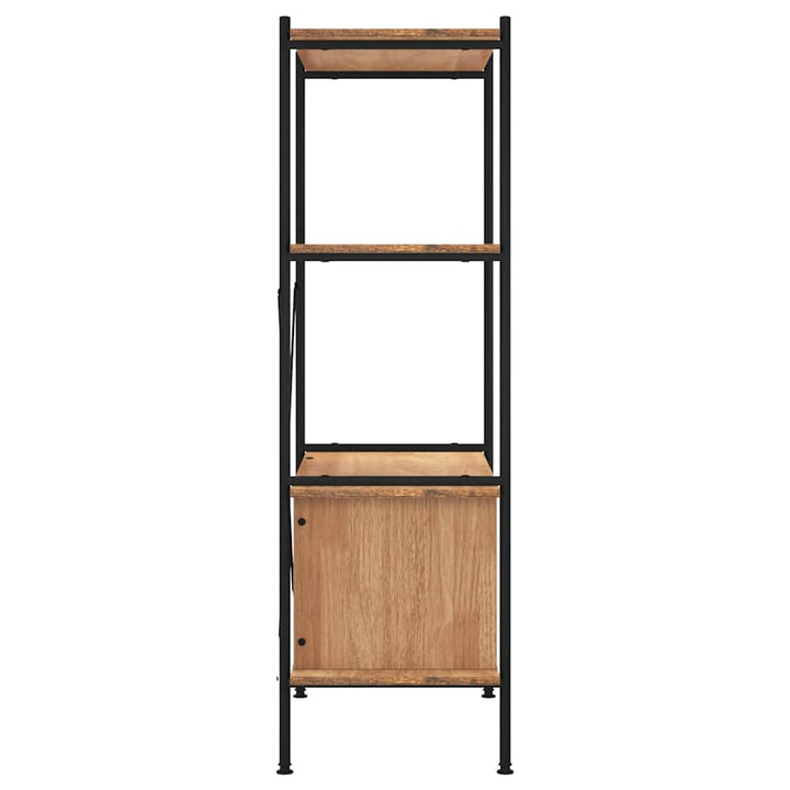 reol med skab 80x40x130 cm 4 niveauer stål og konstrueret træ