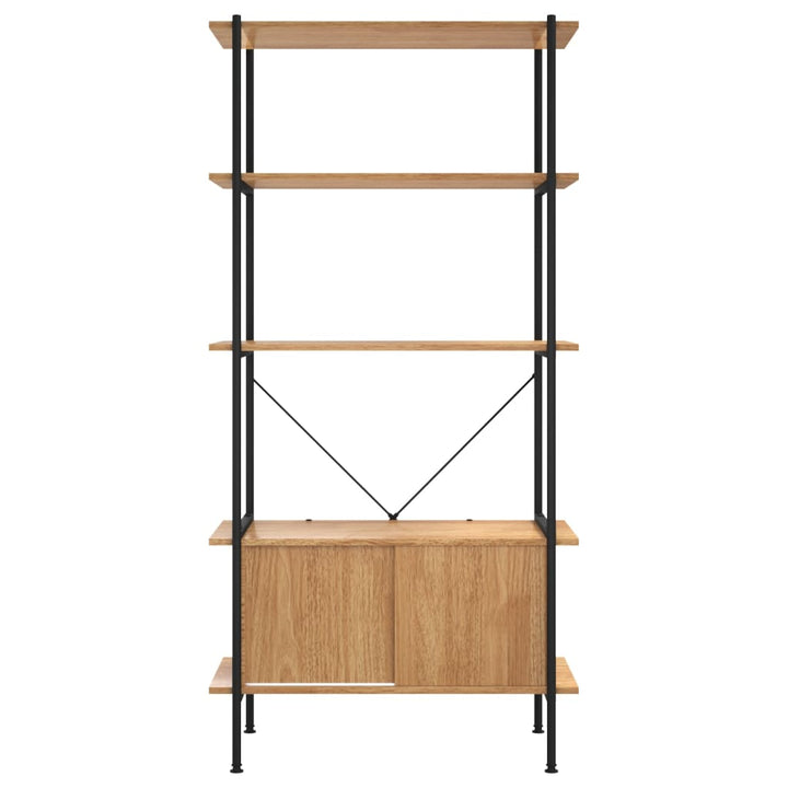 reol med skab 80x40x163 cm 5 niveauer stål og konstrueret træ