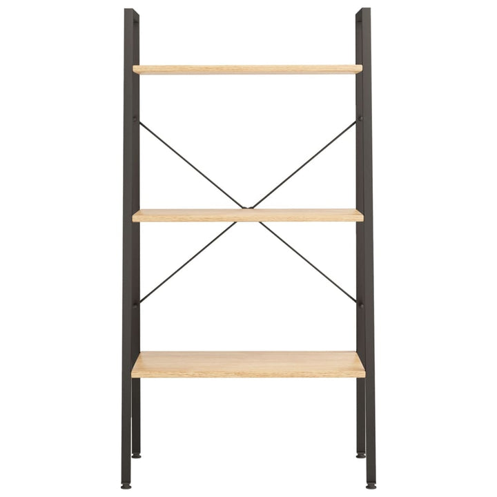 stigereol med 3 hylder 56x35x108 cm lysebrun og sort