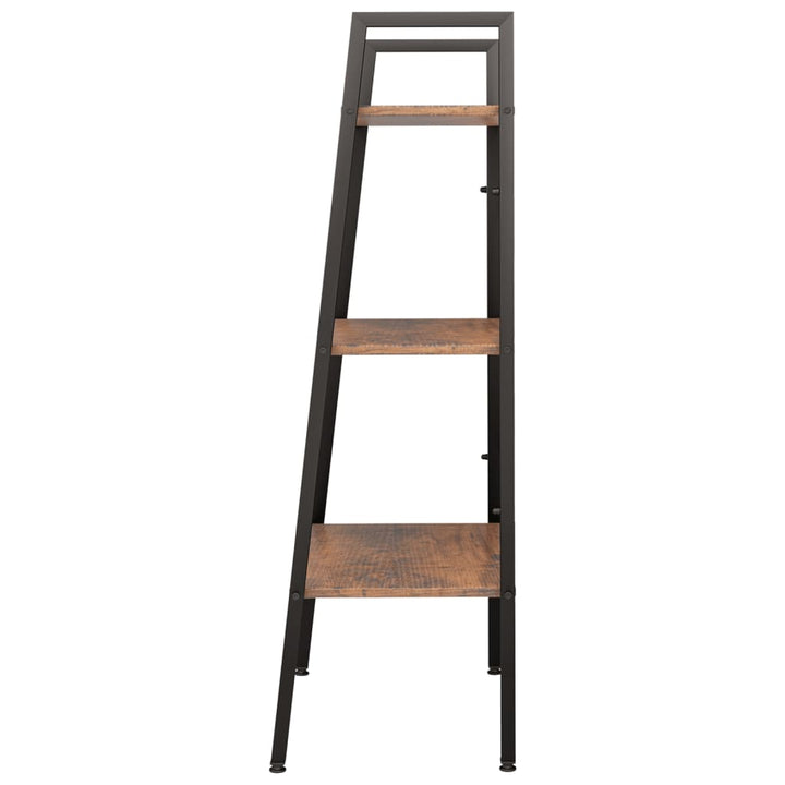 stigereol med 3 hylder 56x35x108 cm mørkebrun og sort