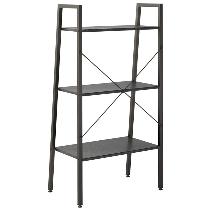 stigereol med 3 hylder 56x35x108 cm sort