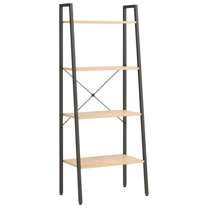 stigereol med 4 hylder 56x35x140 cm lysebrun og sort