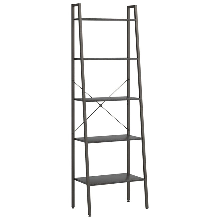 stigereol med 5 hylder 56x35x174 cm sort