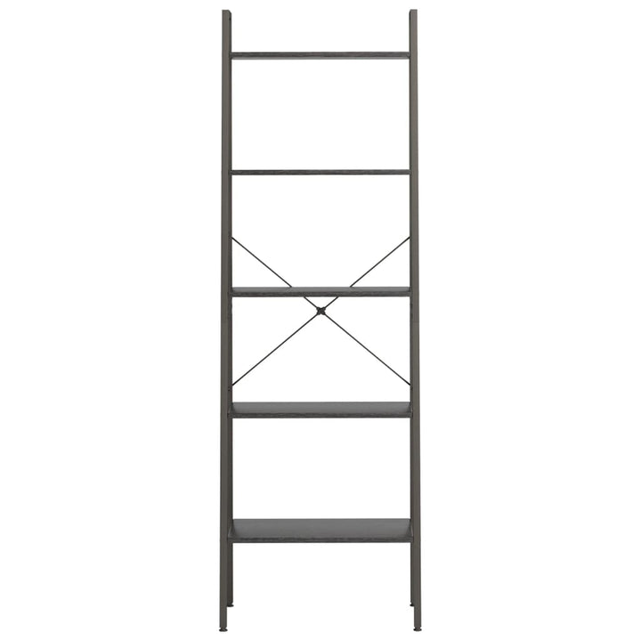 stigereol med 5 hylder 56x35x174 cm sort