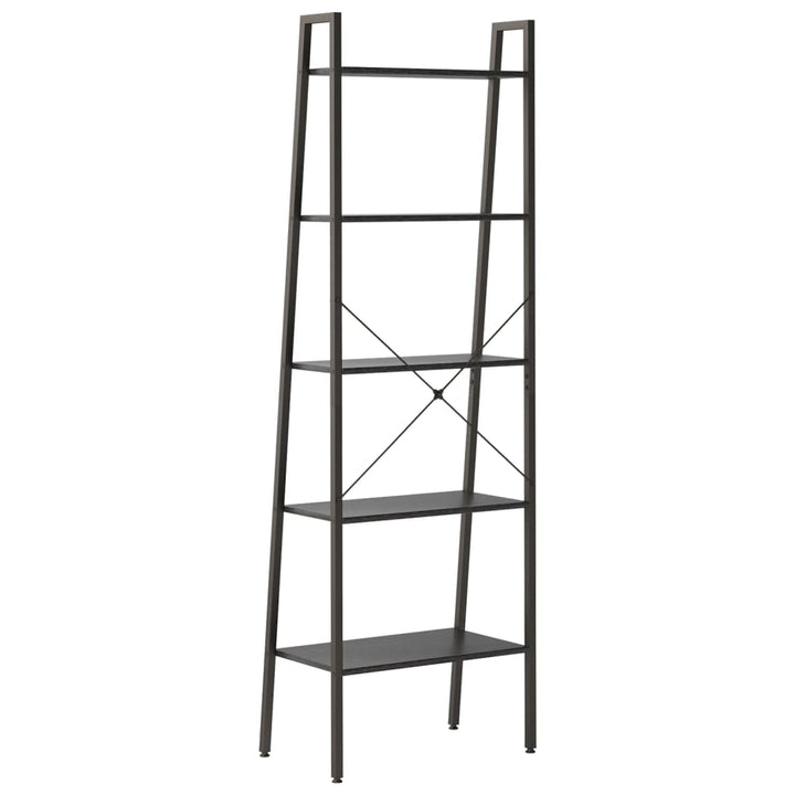 stigereol med 5 hylder 56x35x174 cm sort