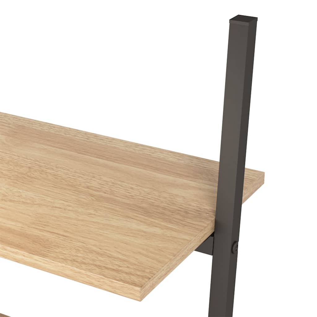 stigereol med 4 hylder 64x34x150,5 cm lysebrun og sort
