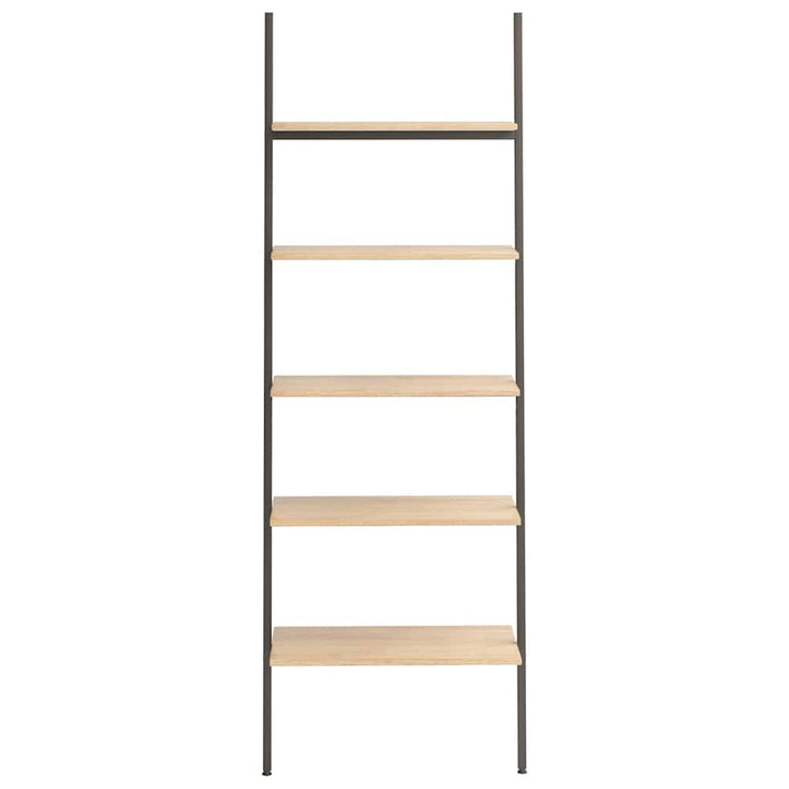 stigereol med 5 hylder 64x34x185,5 cm lysebrun og sort