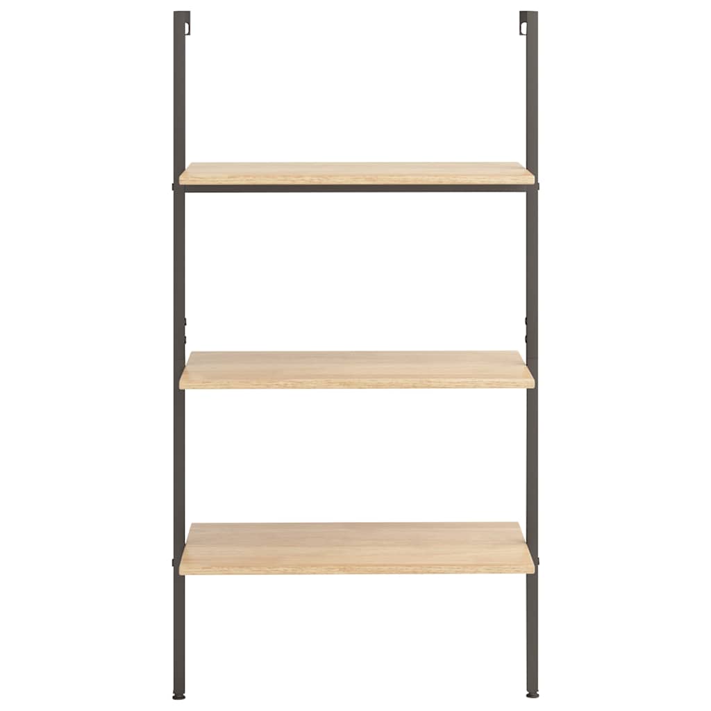 stigereol med 3 hylder 64x35x120,5 cm lysebrun og sort