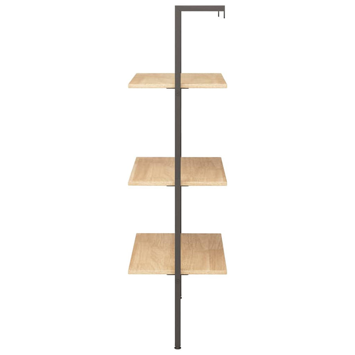 stigereol med 3 hylder 64x35x120,5 cm lysebrun og sort
