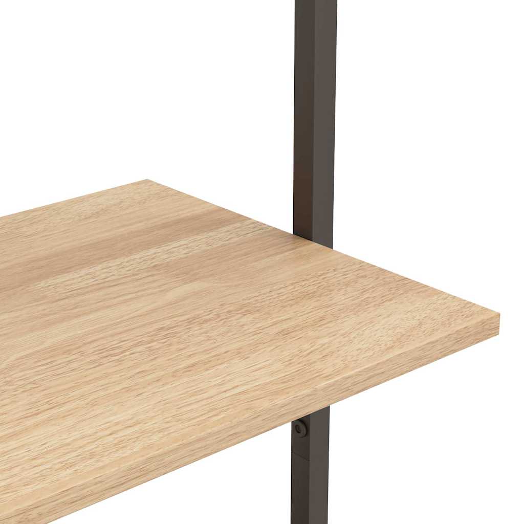 stigereol med 3 hylder 64x35x120,5 cm lysebrun og sort