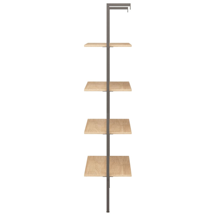 stigereol med 4 hylder 64x35x152,5 cm lysebrun og sort