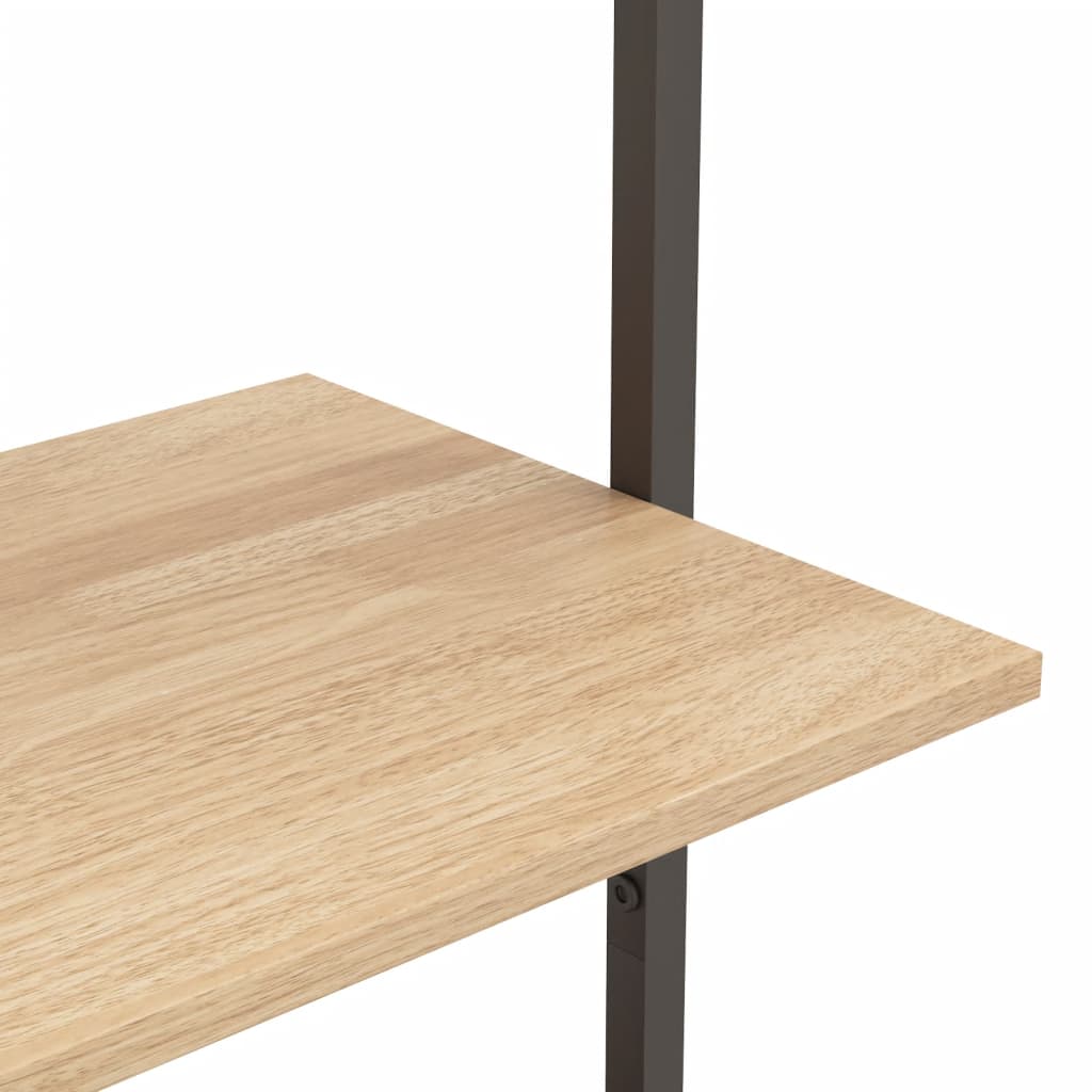 stigereol med 4 hylder 64x35x152,5 cm lysebrun og sort