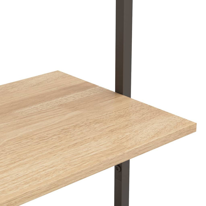 stigereol med 5 hylder 64x35x185 cm lysebrun og sort