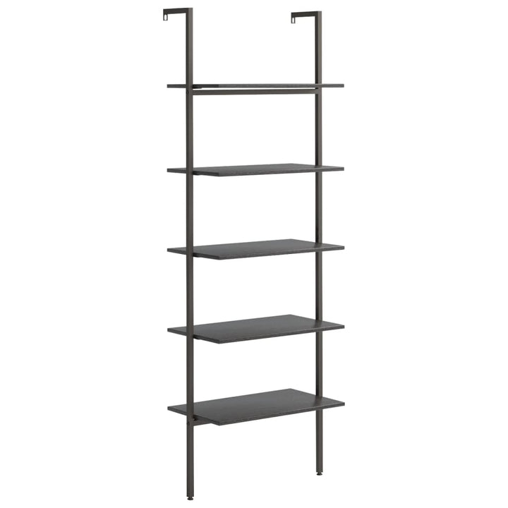 stigereol med 5 hylder 64x35x185 cm sort