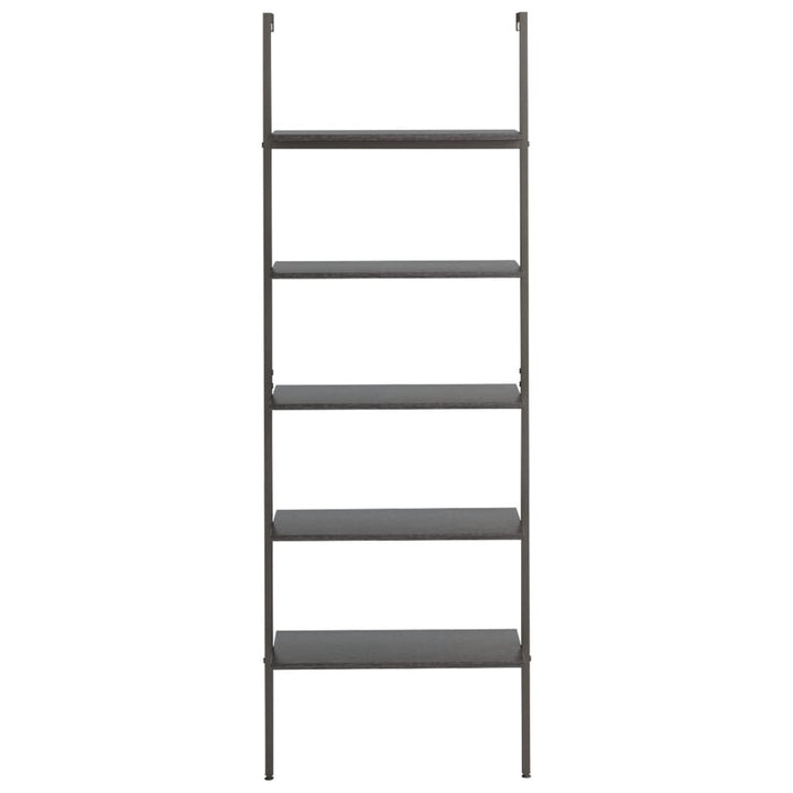 stigereol med 5 hylder 64x35x185 cm sort