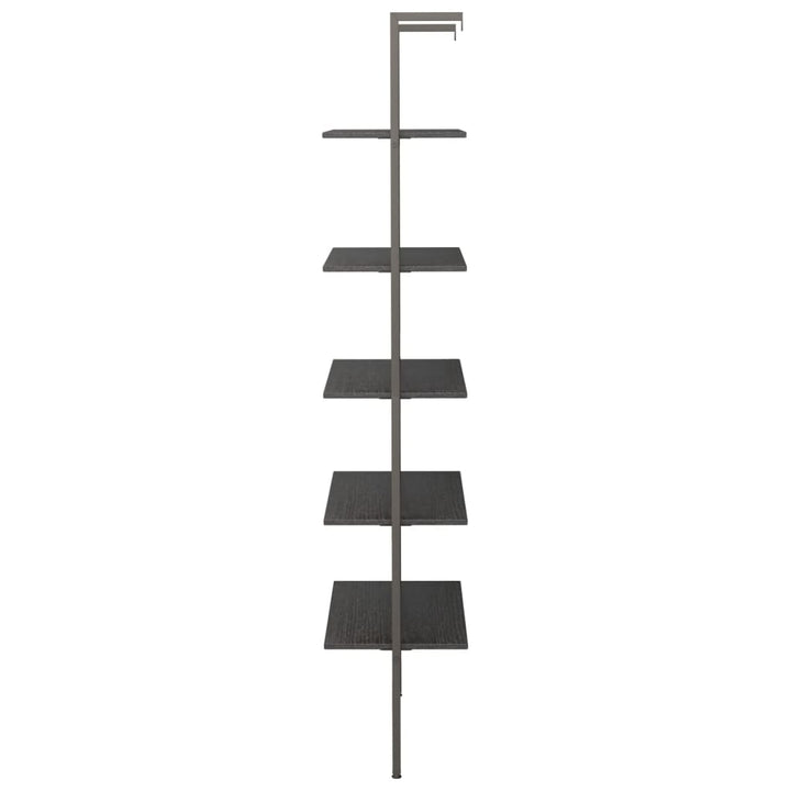 stigereol med 5 hylder 64x35x185 cm sort