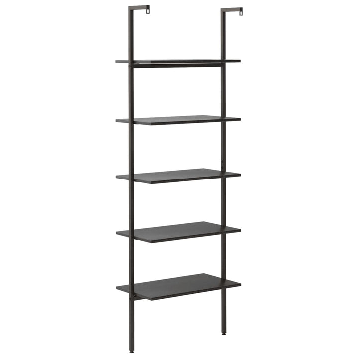 stigereol med 5 hylder 64x35x185 cm sort