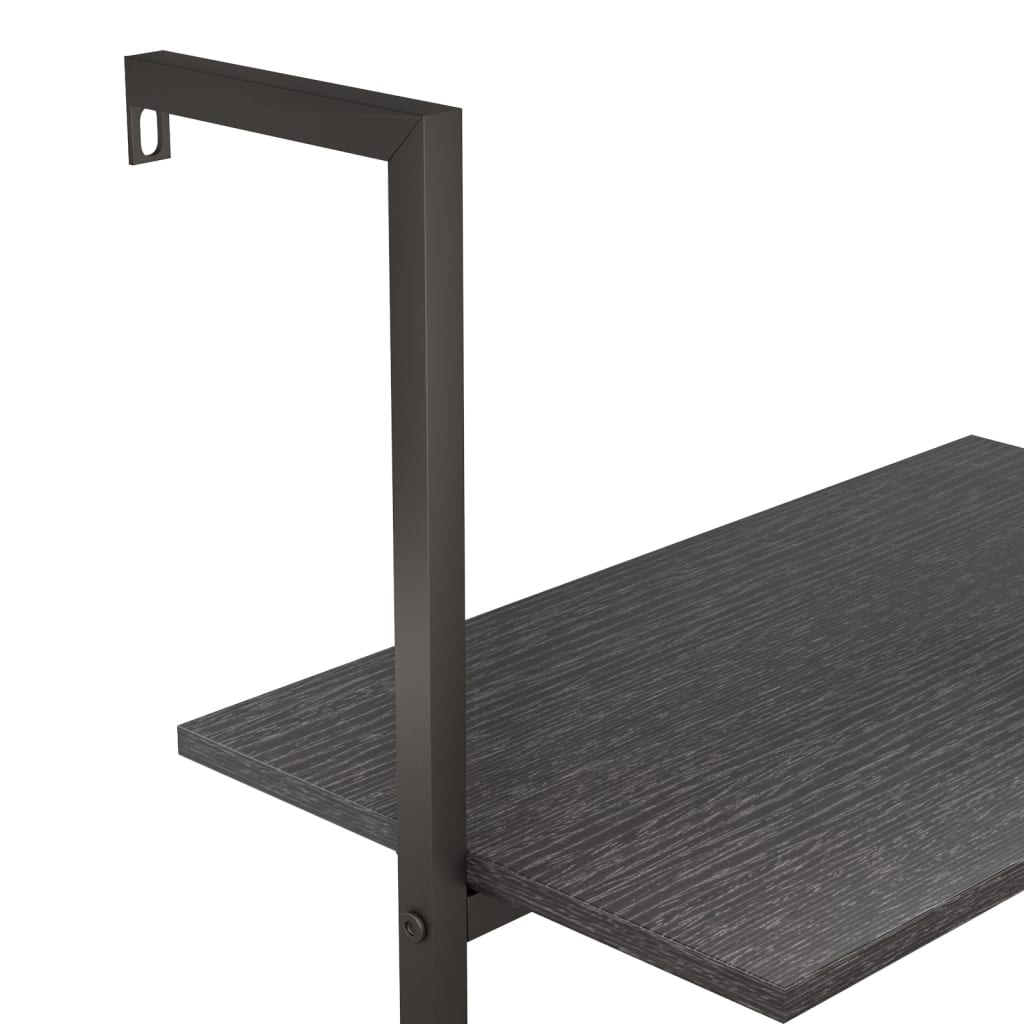 stigereol med 5 hylder 64x35x185 cm sort