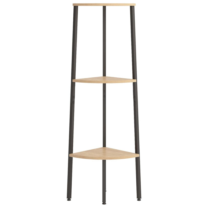 stigereol med 3 hylder 45,5x31,5x120 cm lysebrun og sort