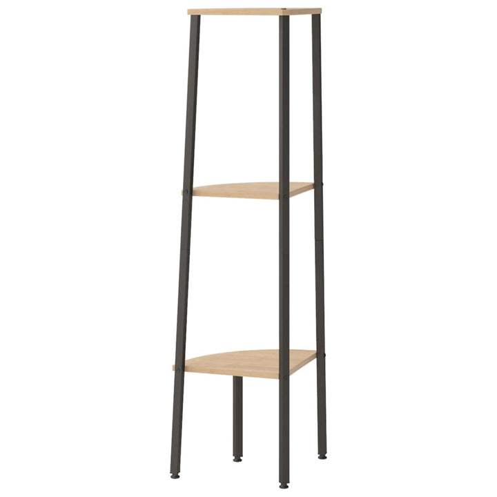 stigereol med 3 hylder 45,5x31,5x120 cm lysebrun og sort