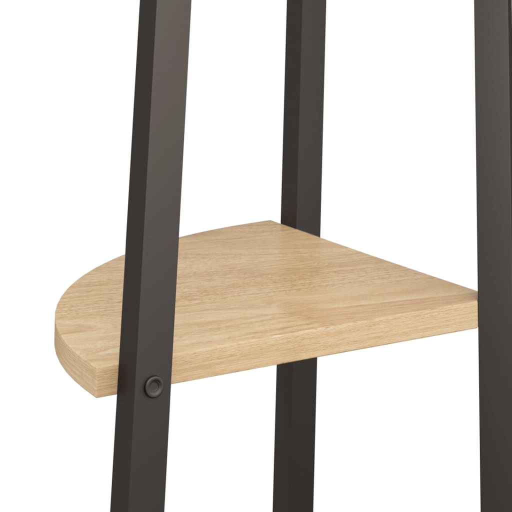 stigereol med 3 hylder 45,5x31,5x120 cm lysebrun og sort