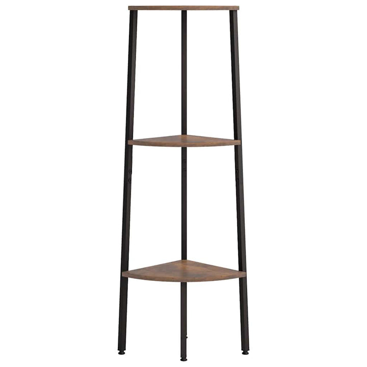 stigereol med 3 hylder 45,5x31,5x120 cm mørkebrun og sort