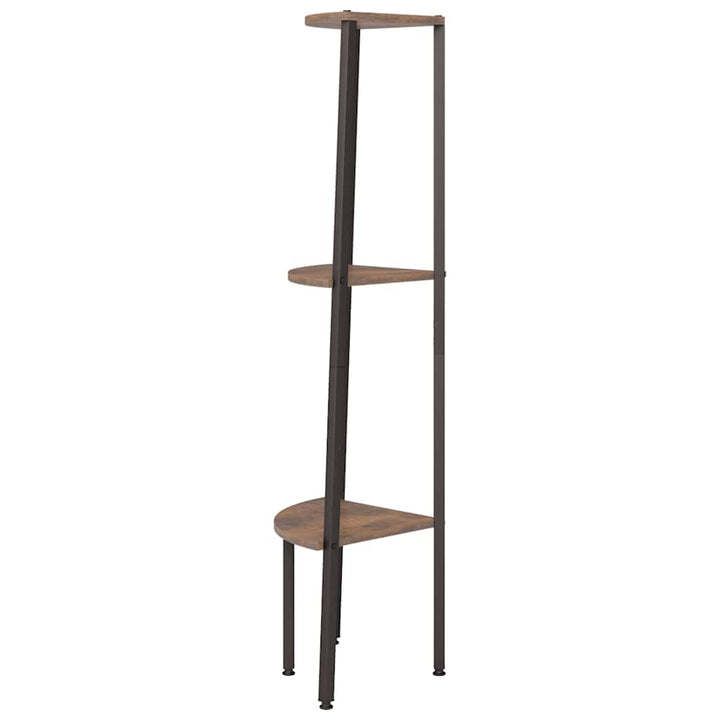 stigereol med 3 hylder 45,5x31,5x120 cm mørkebrun og sort