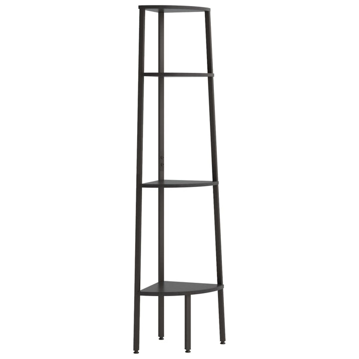 stigereol med 4 hylder 45,5x31,5x150 cm sort