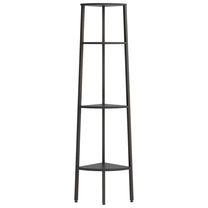 stigereol med 4 hylder 45,5x31,5x150 cm sort