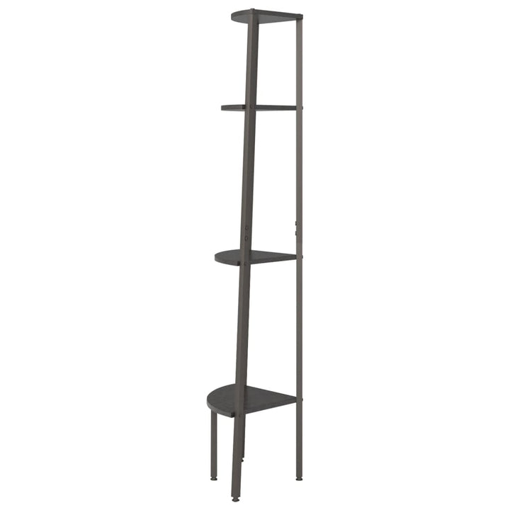 stigereol med 4 hylder 45,5x31,5x150 cm sort