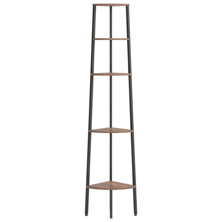 stigereol med 5 hylder 45,5x31,5x180 cm mørkebrun og sort