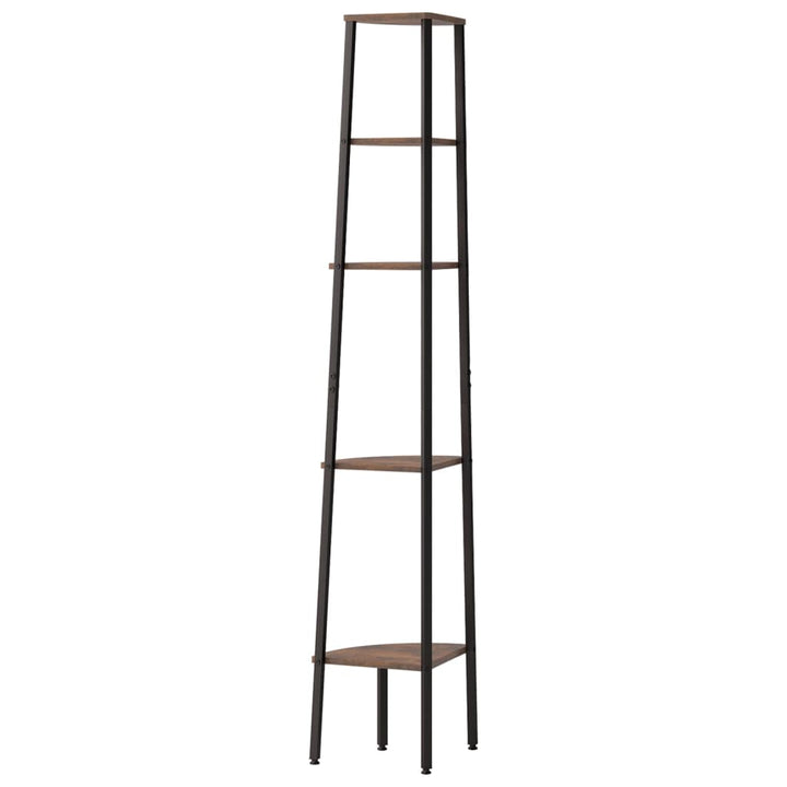 stigereol med 5 hylder 45,5x31,5x180 cm mørkebrun og sort