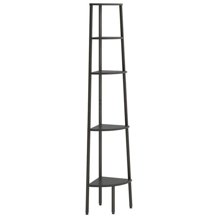 stigereol med 5 hylder 45,5x31,5x180 cm sort