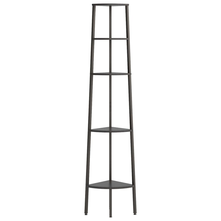 stigereol med 5 hylder 45,5x31,5x180 cm sort