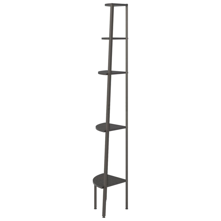 stigereol med 5 hylder 45,5x31,5x180 cm sort