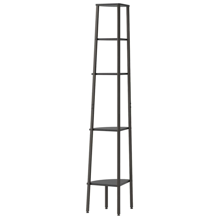 stigereol med 5 hylder 45,5x31,5x180 cm sort