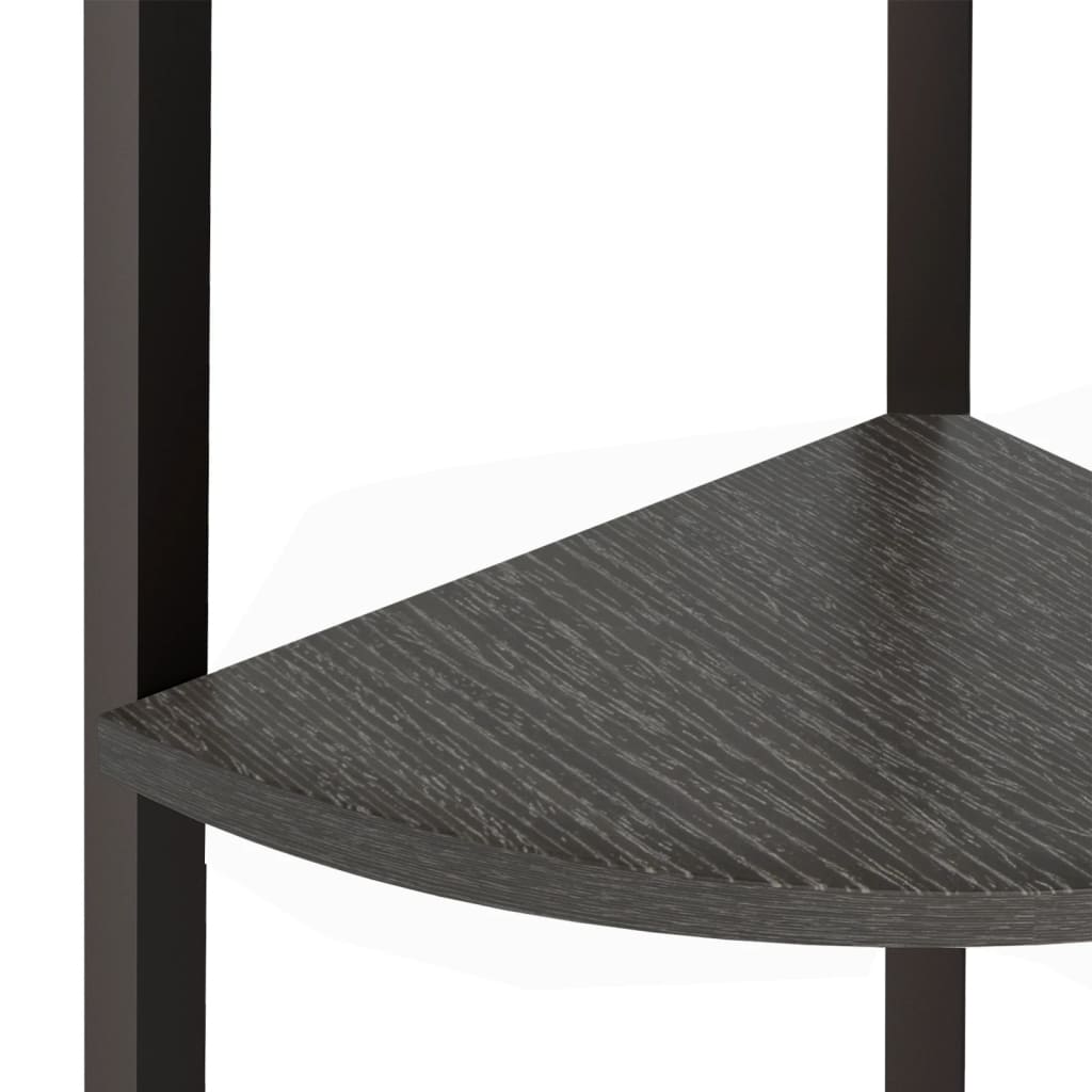 stigereol med 5 hylder 45,5x31,5x180 cm sort