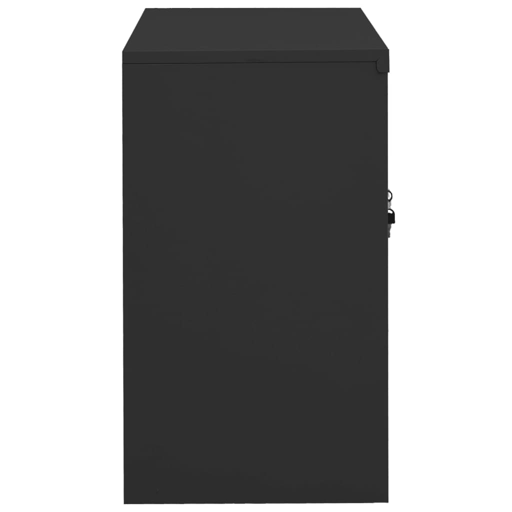 kontorskab 90x40x70 cm stål antracitgrå
