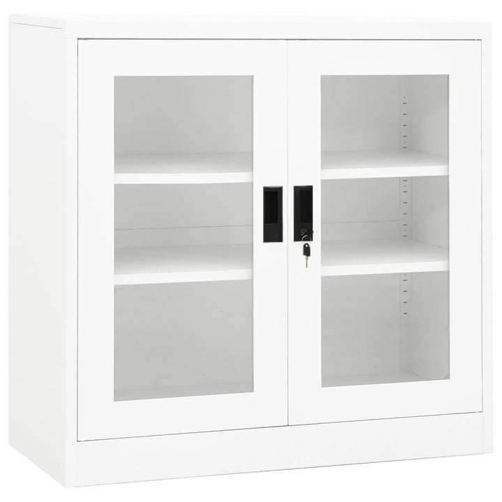 kontorskab 90x40x90 cm stål hvid