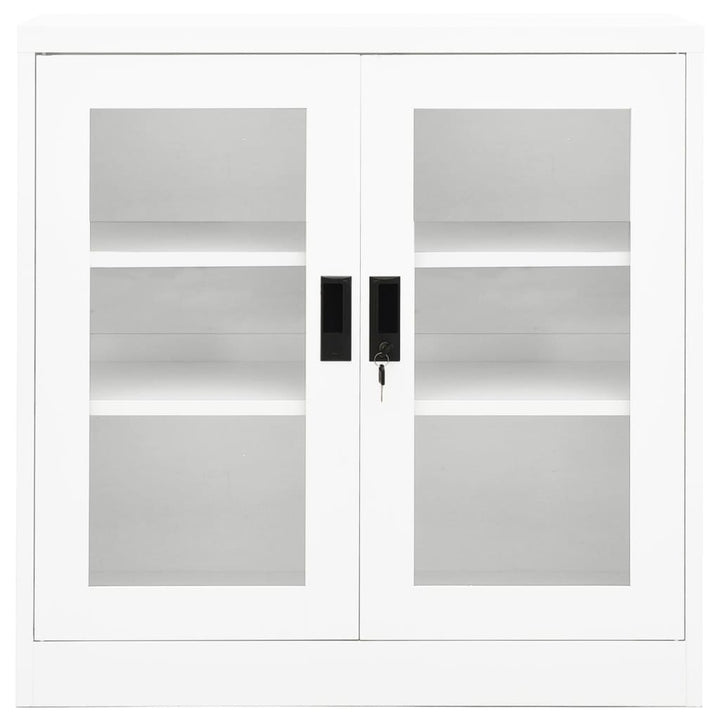 kontorskab 90x40x90 cm stål hvid
