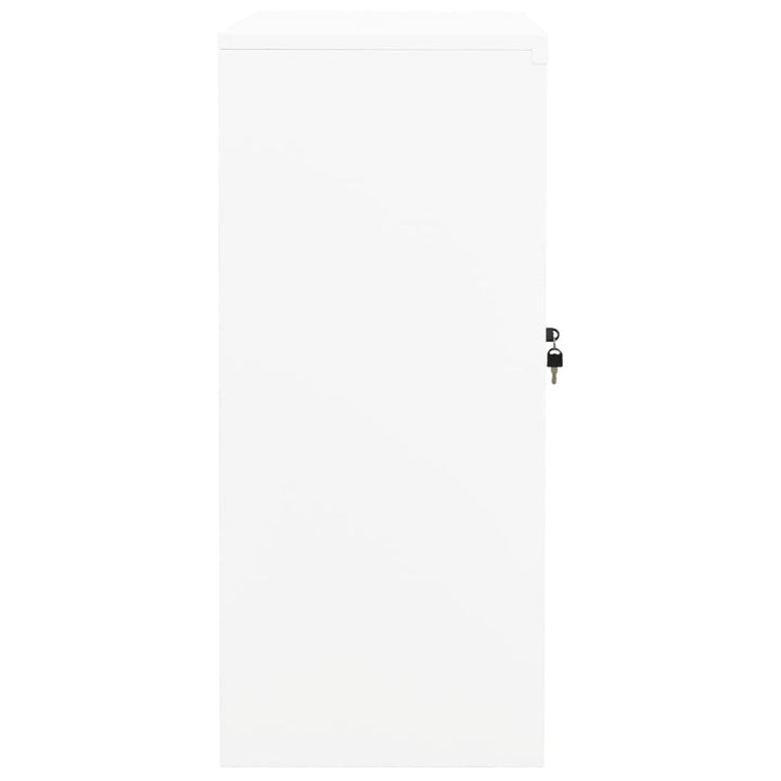 kontorskab 90x40x90 cm stål hvid