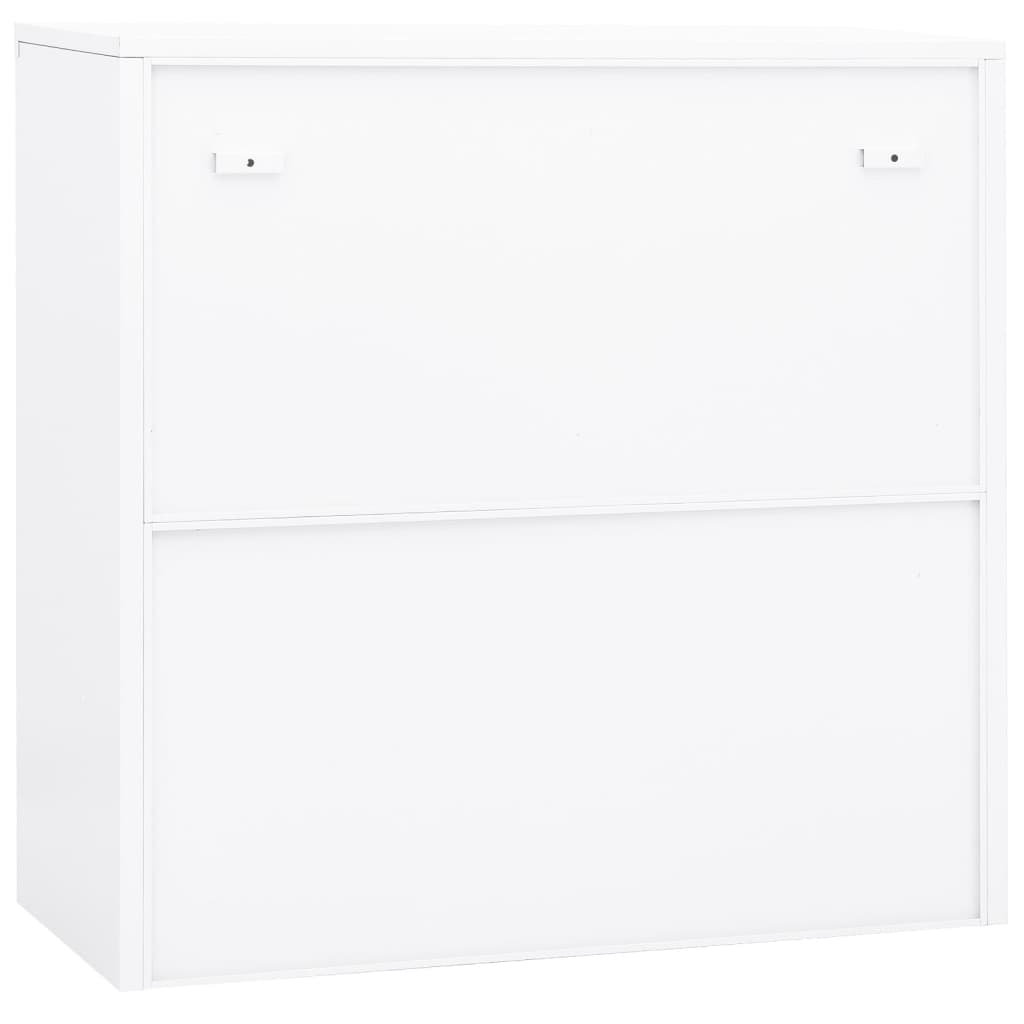 kontorskab 90x40x90 cm stål hvid