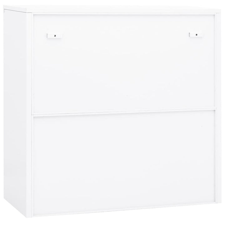 kontorskab 90x40x90 cm stål hvid