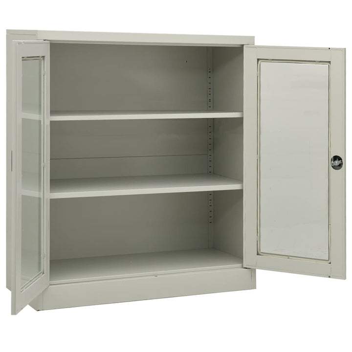 kontorskab 90x40x105 cm stål lysegrå