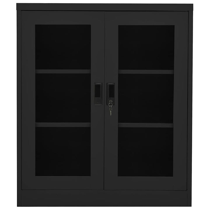 kontorskab 90x40x105 cm stål antracitgrå