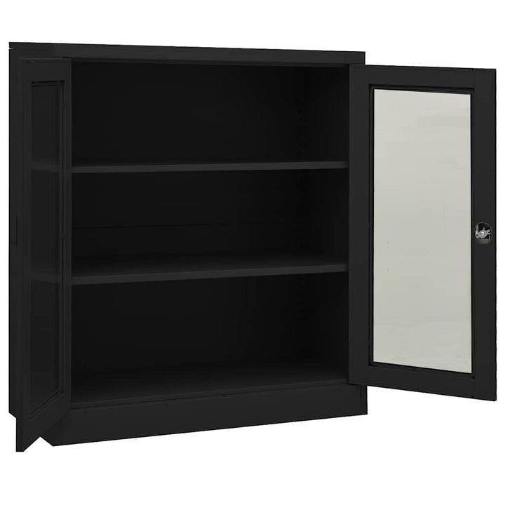 kontorskab 90x40x105 cm stål antracitgrå