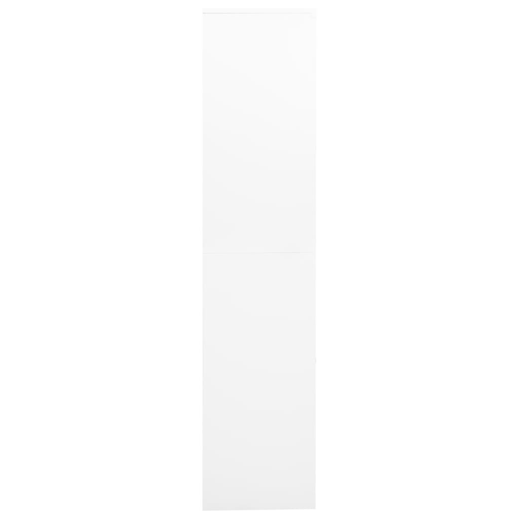 kontorskab 90x40x180 cm stål og hærdet glas hvid