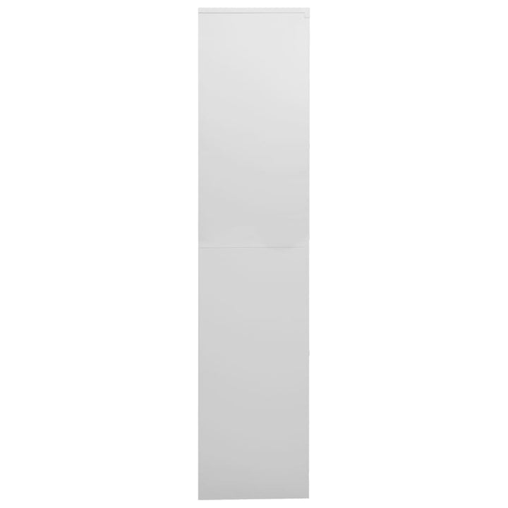 kontorskab 90x40x180 cm stål og hærdet glas lysegrå